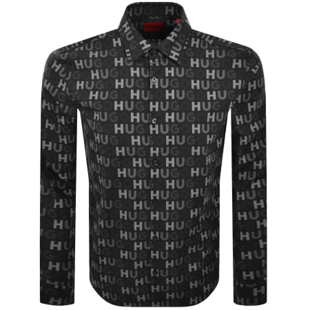Product Image for HUGO Long Sleeved Ermo Shirt Black