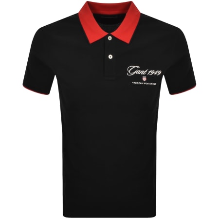 Product Image for Gant Graphic Pique Polo T Shirt Black