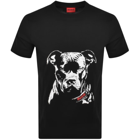 Product Image for HUGO Dubrox Dog Artwork T Shirt Black