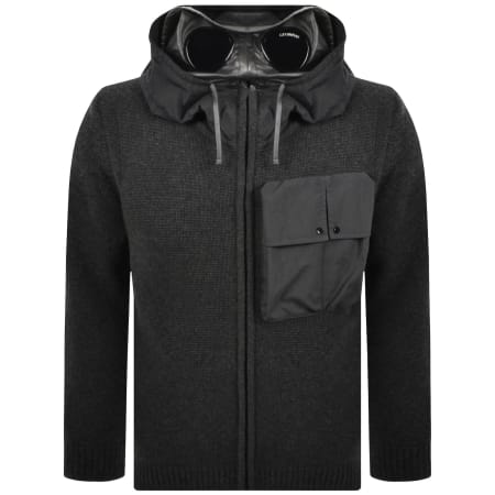 Product Image for CP Company Hooded Goggle Knitted Cardigan Grey