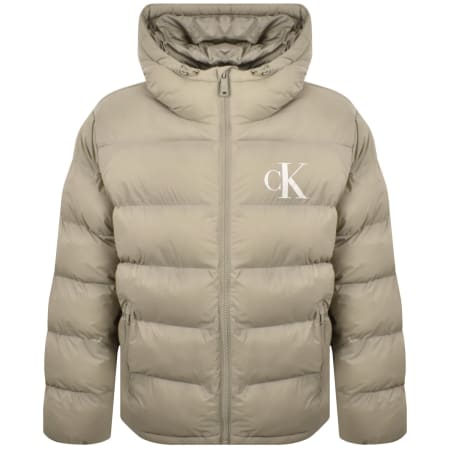 Product Image for Calvin Klein Jeans Logo Puffer Jacket Khaki