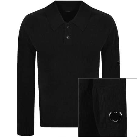 Product Image for CP Company Knit Polo T Shirt Black