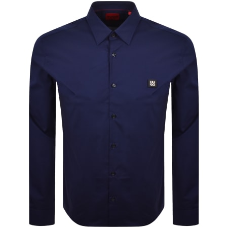 Product Image for HUGO Long Sleeved Ermo Shirt Navy