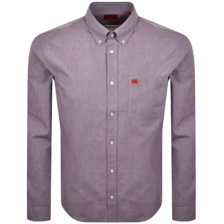Product Image for HUGO Long Sleeved Evito Shirt Dark Red