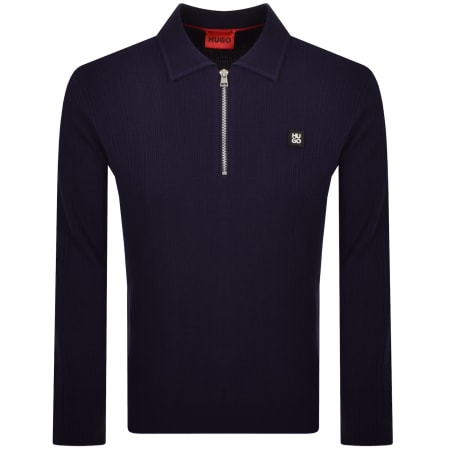 Product Image for HUGO Sastoro Knit Polo Jumper Navy