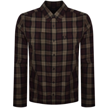 Product Image for Fred Perry Tartan Twill Shirt Burgundy