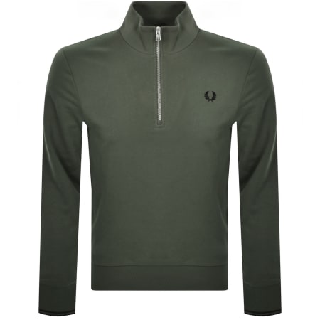 Product Image for Fred Perry Half Zip Sweatshirt Green
