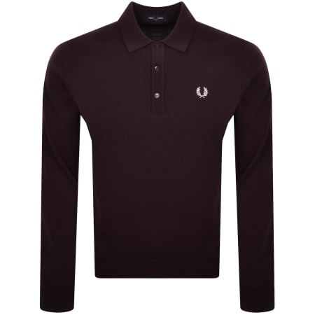 Product Image for Fred Perry Long Sleeve Knit Polo Oxblood