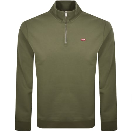 Product Image for Levis Original Quarter Zip Sweatshirt Green