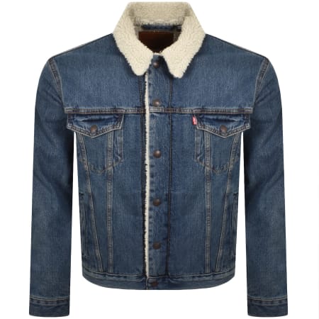 Product Image for Levis Denim Sherpa Trucker Jacket Blue