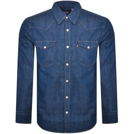 Product Image for Levis Barstow Denim Long Sleeve Shirt Blue