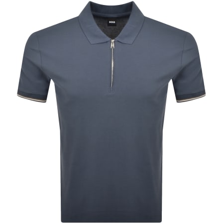 Product Image for BOSS Zip Placket Polo T Shirt Blue