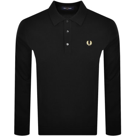 Product Image for Fred Perry Long Sleeve Knit Polo Black