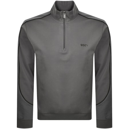 Product Image for BOSS Lounge Quarter Zip Sweatshirt Grey
