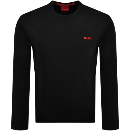 Product Image for HUGO Austin Long Sleeved T Shirt Black
