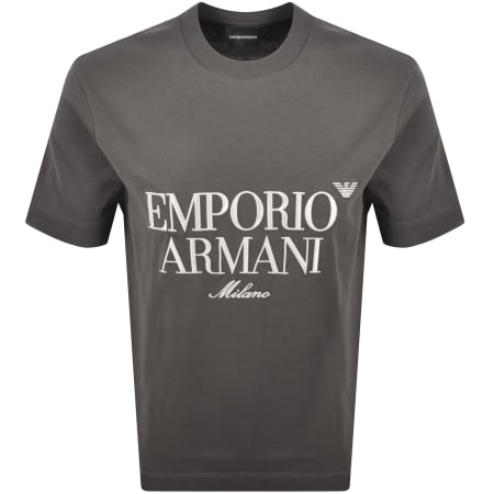 Product Image for Emporio Armani Crew Neck Logo T Shirt Grey