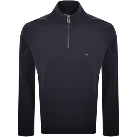 Product Image for Tommy Hilfiger Logo QZ Sweatshirt Navy