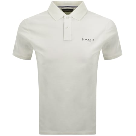 Product Image for Hackett Essential Logo Polo T Shirt Off White