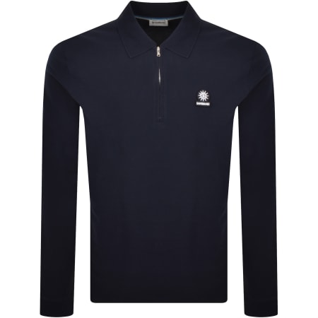 Product Image for Sandbanks Badge Zip Polo Shirt Navy