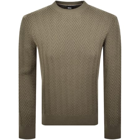 Product Image for BOSS Hitalo Wool Knit Jumper Brown