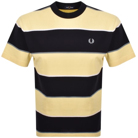 Product Image for Fred Perry Striped Relaxed Fit T Shirt Yellow
