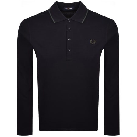 Product Image for Fred Perry Textured Long Sleeve Polo Navy