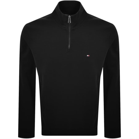Product Image for Tommy Hilfiger Logo QZ Sweatshirt Black