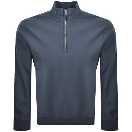 Product Image for BOSS H Sidney 70 Quarter Zip Sweatshirt Blue