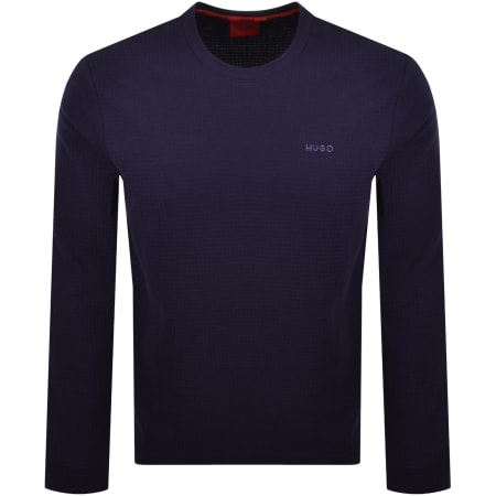 Product Image for HUGO Austin Long Sleeved T Shirt Navy
