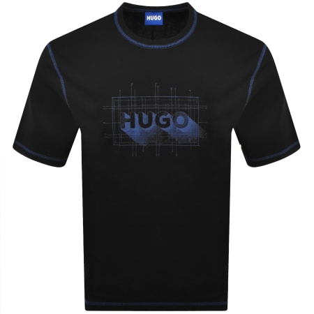 Product Image for HUGO Blue Nothal Crew Neck T Shirt Black