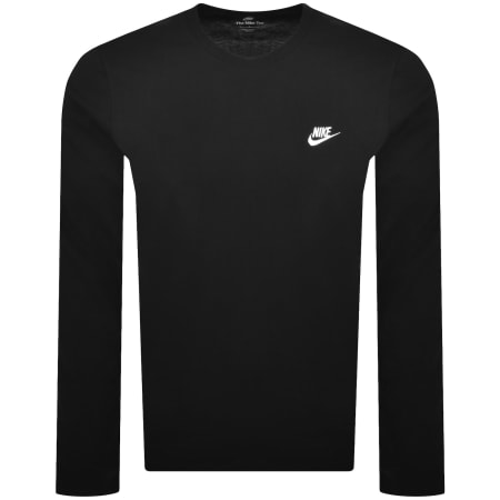 Product Image for Nike Long Sleeve Crew Neck Club T Shirt Black