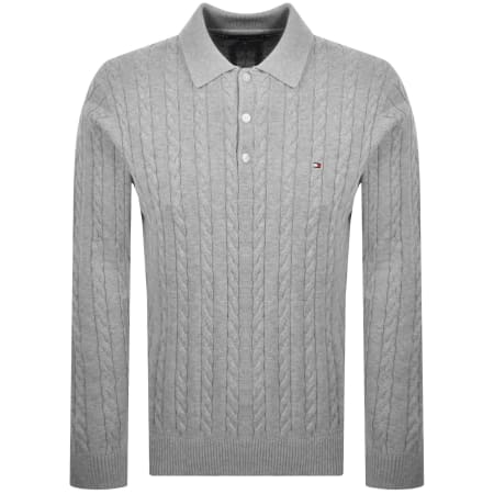 Product Image for Tommy Hilfiger Cable Knit Polo Grey
