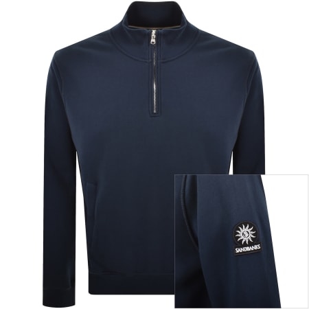Product Image for Sandbanks Quarter Zip Sweatshirt Navy