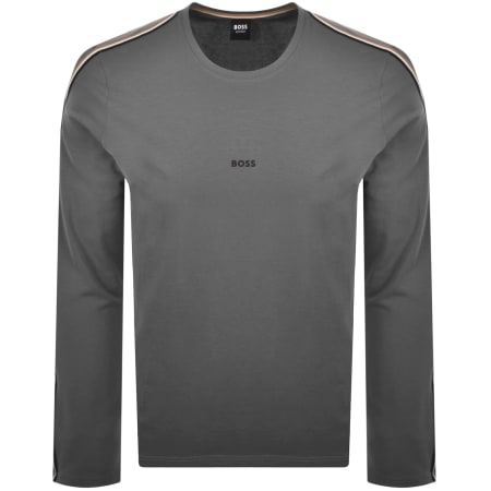 Product Image for BOSS Unique Long Sleeve T Shirt Grey
