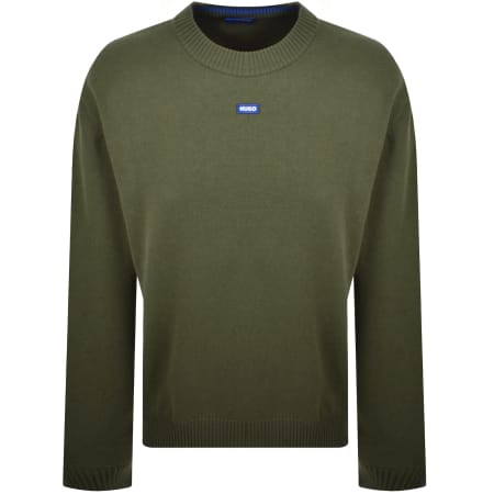 Product Image for HUGO Blue San Casey Knit Jumper Green