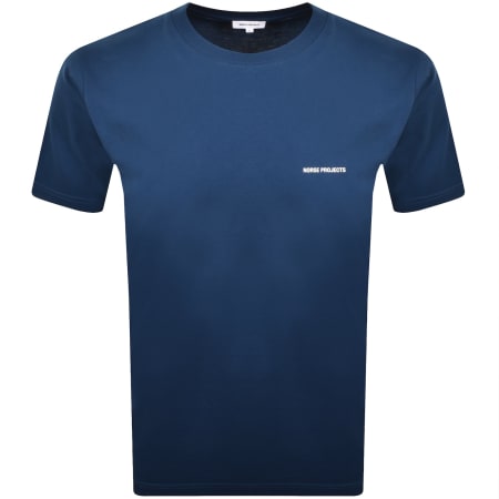Product Image for Norse Projects Johannes Logo Print T Shirt Blue