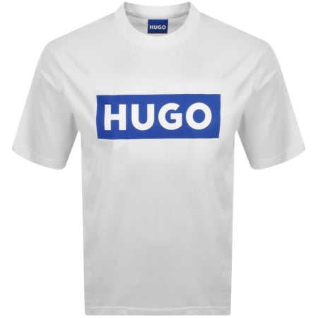 Product Image for HUGO Blue Nico Crew Neck T Shirt White