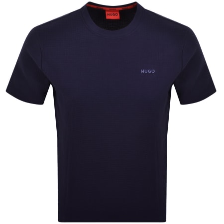 Product Image for HUGO Austin Waffle T Shirt Navy