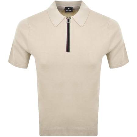 Product Image for Paul Smith Half Zip Polo T Shirt Cream