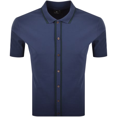 Product Image for Paul Smith Button Through Polo T Shirt Blue