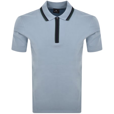 Product Image for Paul Smith Regular Fit Zip Polo Light Blue