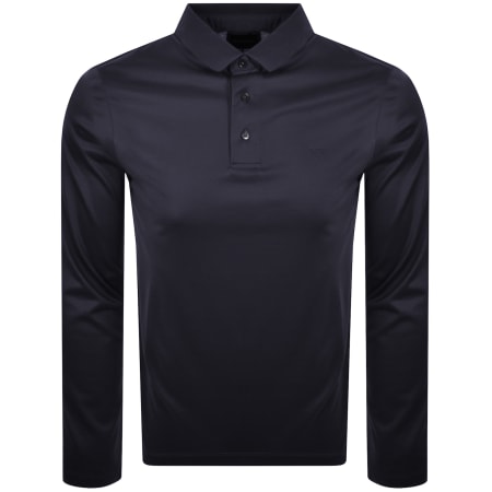 Product Image for Emporio Armani Long Sleeved Polo T Shirt Navy