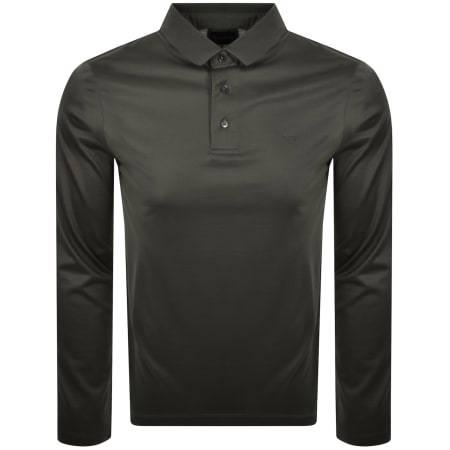 Product Image for Emporio Armani Long Sleeved Polo T Shirt Green