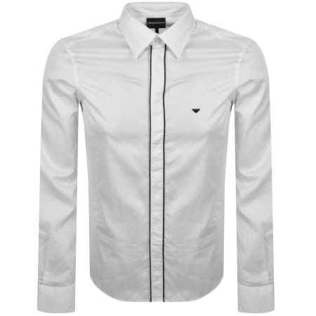 Product Image for Emporio Armani Logo Long Sleeve Shirt Whote