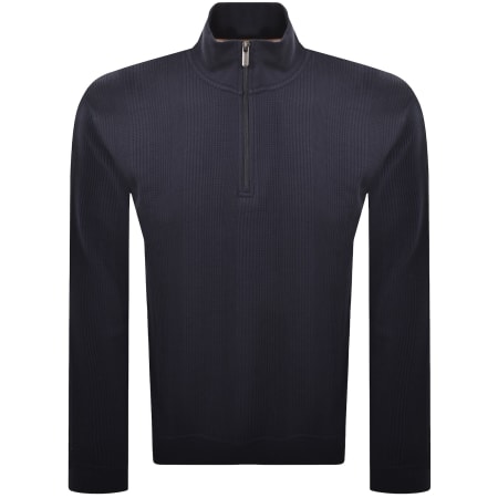 Product Image for BOSS Structure Quarter Zip Sweatshirt Navy