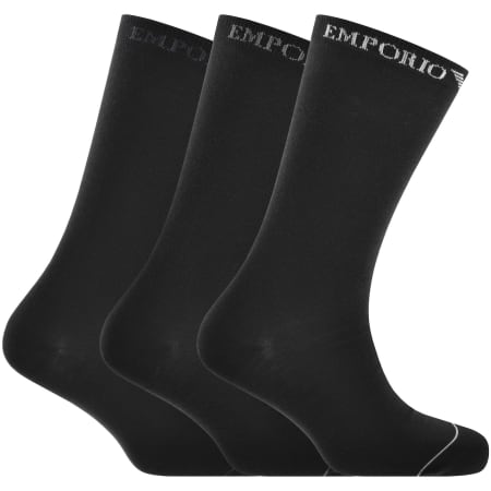 Product Image for Emporio Armani 3 Pack Socks Black