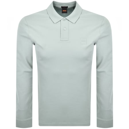 Product Image for BOSS Long Sleeve Passerby Polo T Shirt Grey