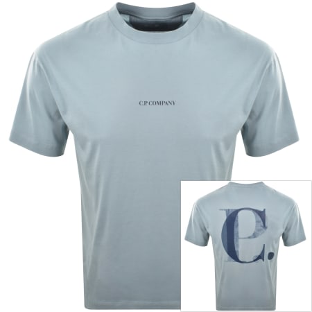 Product Image for CP Company Logo T Shirt Silver Blue