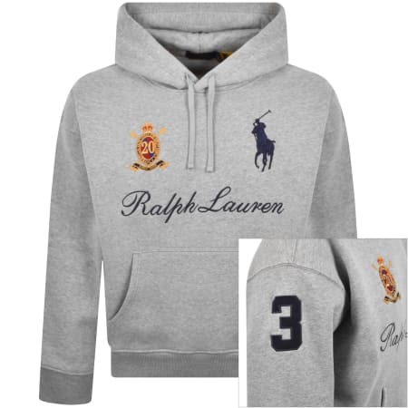 Product Image for Ralph Lauren Logo Hoodie Grey Heather