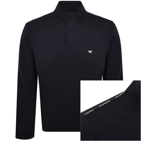 Product Image for Emporio Armani Lounge Quarter Zip Sweatshirt Navy